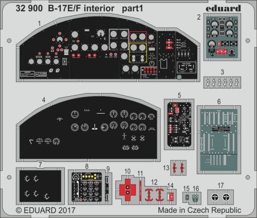 Eduard B-17E/F interior for HKM 1:32 (32900)