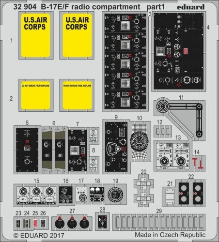 Eduard B-17E/F radio compartment for HKM 1:32 (32904)