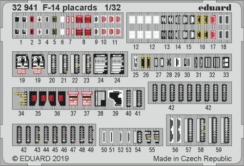 Eduard F-14 placards for Tamiya 1:32 (32941)