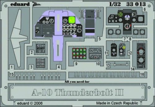 Eduard A-10 Thunderbolt II dashboard für Trumpeter-Bausatz 1:32 (33013)