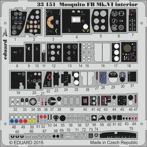 Eduard Mosquito Mk.VI interior for Tamiya 1:32 (33151)