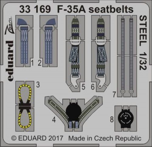 Eduard F-35A seatbelts STEEL for Italeri 1:32 (33169)