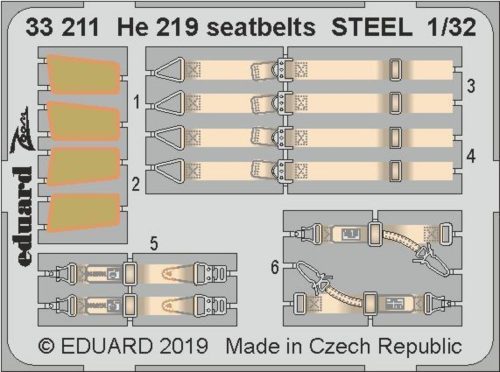 Eduard He 219 seatbelts STEEL for Revell 1:32 (33211)