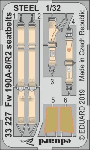 Eduard Fw 190A-8/R2 seatbelts STEEL for Revell 1:32 (33227)