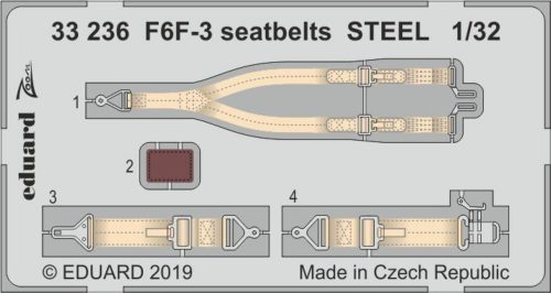 Eduard F6F-3 seatbelts STEEL for Trumpeter 1:32 (33236)