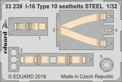 Eduard I-16 Type 10 seatbelts STEEL for ICM 1:32 (33239)