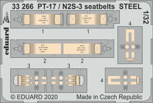 Eduard PT-17 / N2S-3 seatbelts STEEL for ICM 1:32 (33266)