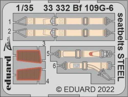 Eduard Bf 109G-6 seatbelts STEEL 1:35 (33332)