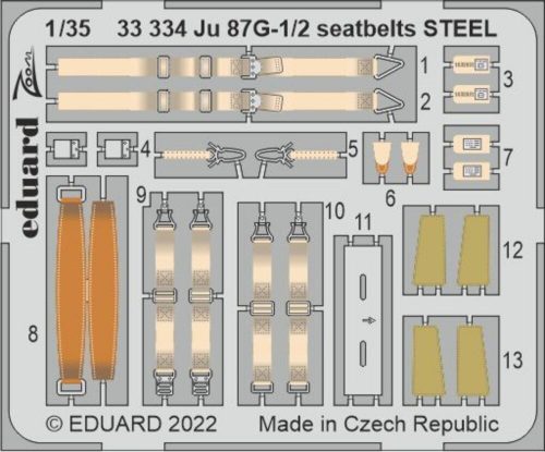 Eduard Ju 87G-1/2 seatbelts STEEL for BORDER MODEL 1:35 (33334)