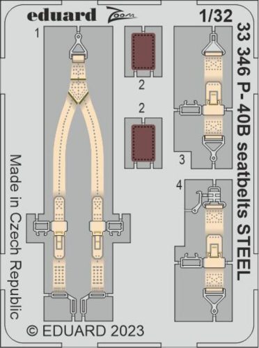 Eduard P-40B seatbelts STEEL 1/32 GREAT WALL HOBBY 1:32 (33346)