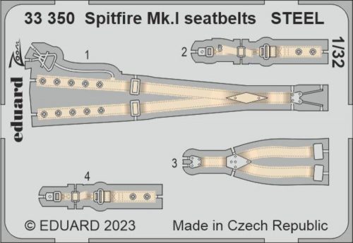 Eduard Spitfire Mk.I seatbelts STEEL 1/32 KOTARE 1:32 (33350)