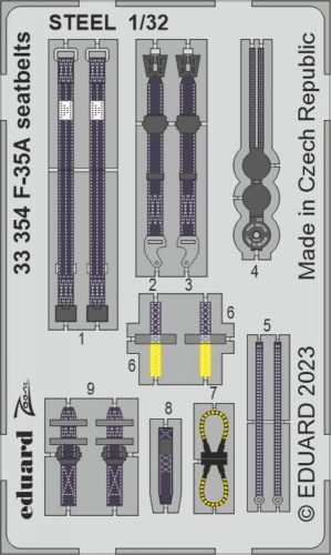 Eduard F-35A seatbelts STEEL 1/32 TRUMPETER 1:32 (33354)