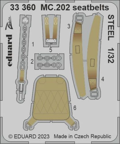 Eduard MC.202 seatbelts STEEL 1/32 ITALERI 1/32 (33360)