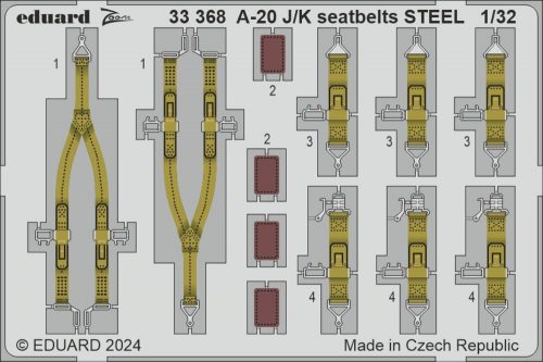 Eduard A-20J/K seatbelts STEEL HKM 1:32 (33368)