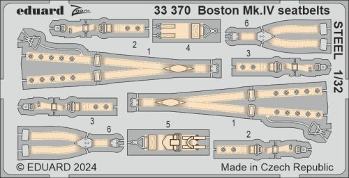 Eduard Boston Mk.IV seatbelts STEEL HKM 1:32 (33370)