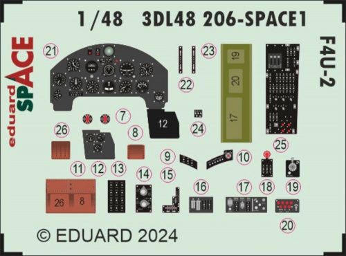 Eduard F4U-2 SPACE HOBBY BOSS 1:48 (3DL48206)