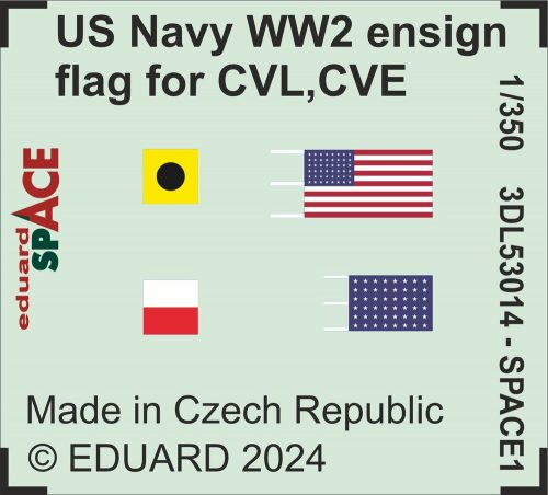 Eduard US Navy WW2 ensign flag for CVL, CVE, CL & DD SPACE 1:350 (3DL53014)