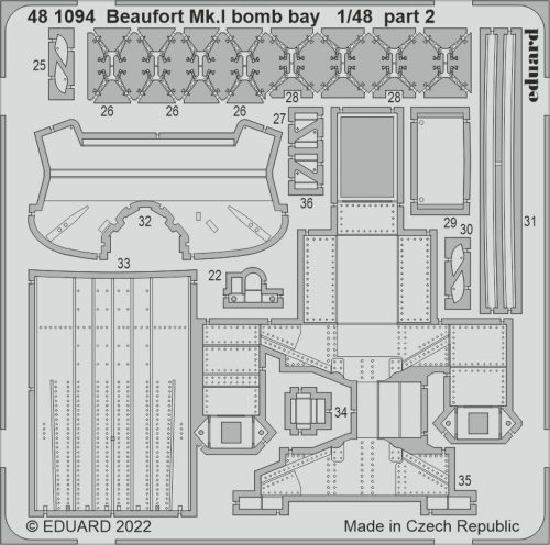 Eduard Beaufort Mk.I bomb bay for ICM 1:48 (481094)