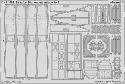 Eduard Beaufort Mk.I undercarriage for ICM 1:48 (481096)