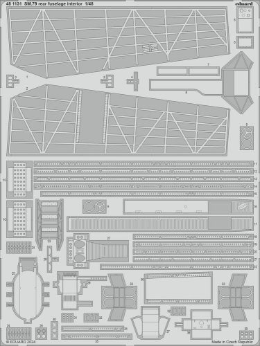 Eduard SM.79 rear fuselage interior EDUARD 1:48 (481131)