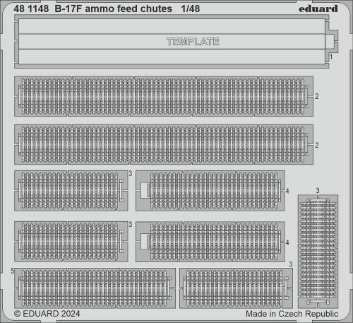 Eduard B-17F ammo feed chutes 1:48 (481148)