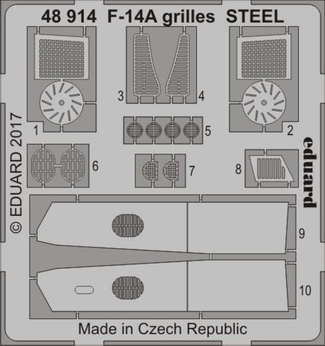 Eduard F-14A grilles STEEL for Tamiya 1:48 (48914)