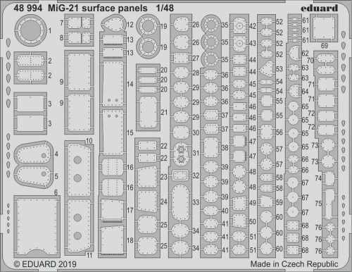 Eduard MiG-21 surface panels for Eduard 1:48 (48994)