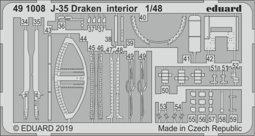 Eduard J-35 Draken interior for Hasegawa 1:48 (491008)