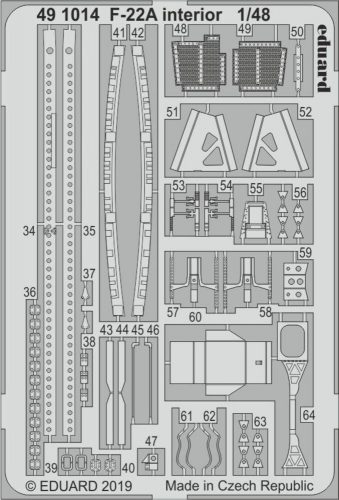 Eduard F-22A interior for Hasegawa 1:48 (491014)