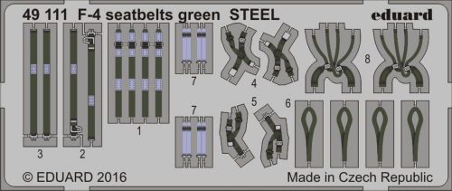 Eduard F-4 seatbelts green STEEL 1:48 (49111)