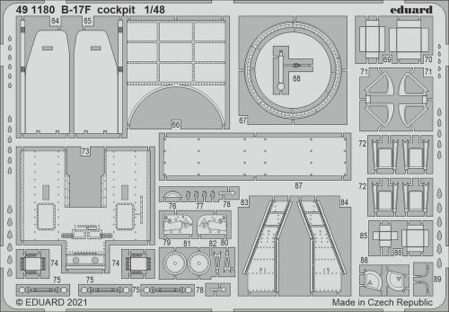 Eduard B-17F cockpit 1/48 for HKM 1:48 (491180)