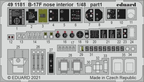 Eduard B-17F nose interior 1/48 for HKM 1:48 (491181)