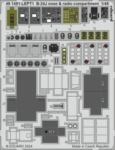 Eduard B-24J nose & radio compartment 1:48 (491451)