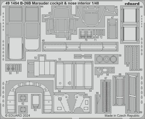 Eduard B-26B Marauder cockpit & nose interior ICM 1:48 (491454)