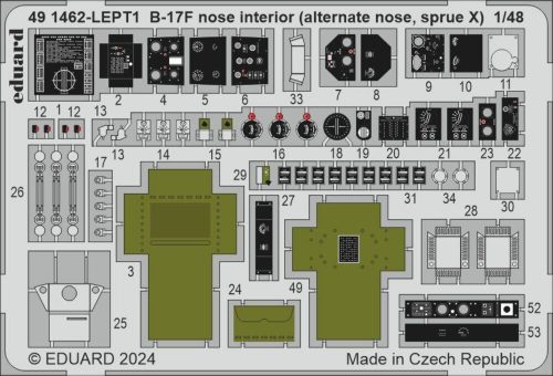 Eduard B-17F nose interior (alternate nose, sprue X) 1:48 (491462)