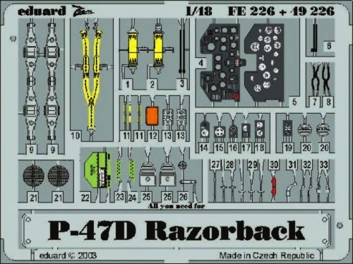 Eduard P-47D Razorback für Tamiya Bausatz 1:48 (49226)