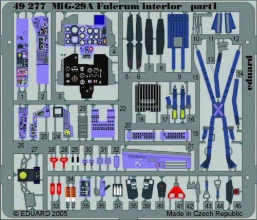 Eduard MiG-29A Fulcrum interior für Academy Bausatz 1:48 (49277)