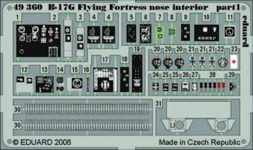 Eduard B-17G Flying Fortress nose interior für Revell/Monogram Bausatz 1:48 (49360)