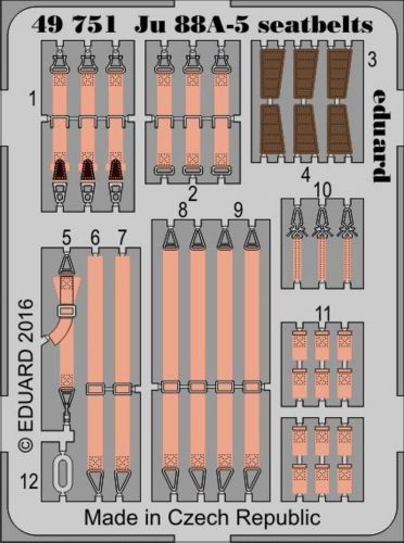 Eduard Ju 88A-5 seatbelts for ICM 1:48 (49751)