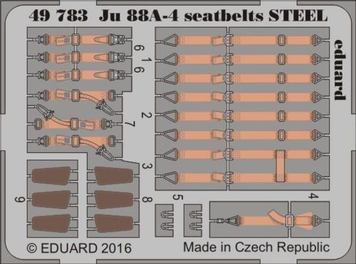 Eduard Ju 88A-4 seatbelts STEEL for ICM 1:48 (49783)