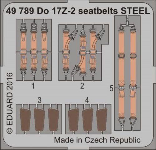 Eduard Do 17Z-2 seatbelts STEEL for ICM 1:48 (49789)