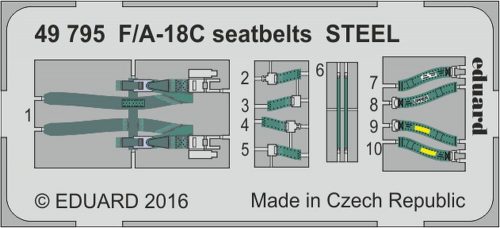 Eduard F/A-18C seatbelts STEEL for Kinetic 1:48 (49795)