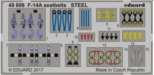 Eduard F-14A seatbelts STEEL for Tamiya 1:48 (49806)