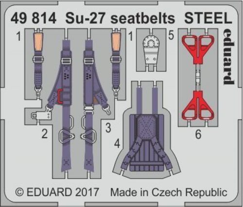 Eduard Su-27 seatbelts STEEL for Hobby Boss 1:48 (49814)