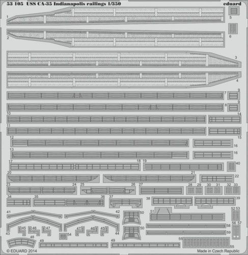 Eduard USS CA-35 Indianapolis railings f.Academ 1:350 (53105)