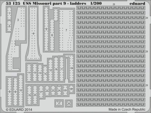 Eduard USS Missouri part 9-ladders f. Trumpeter 1:200 (53125)