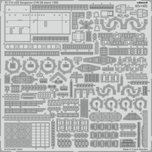 Eduard USS Sangamon CVE-26 island TRUMPETER 1:350 (53310)