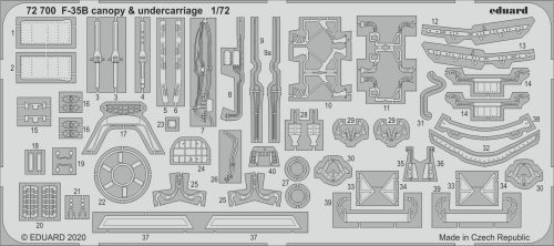 Eduard F-35B canopy & undercarriage for Italeri 1:72 (72700)