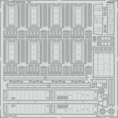 Eduard B-29 bomb bay 1/72 HOBBY 2000 / ACADEMY 1/72 (72733)