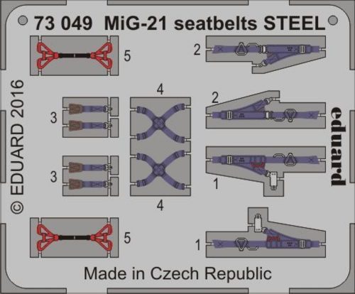 Eduard MiG-21 seatbelts STEEL 1:72 (73049)